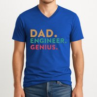 Engineering Dad Engineer Dads Dad Engineer Genius Gift V-Neck T-Shirt