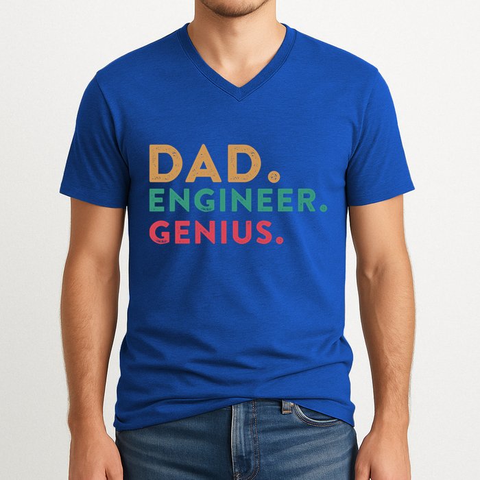 Engineering Dad Engineer Dads Dad Engineer Genius Gift V-Neck T-Shirt