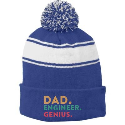 Engineering Dad Engineer Dads Dad Engineer Genius Gift Stripe Pom Pom Beanie