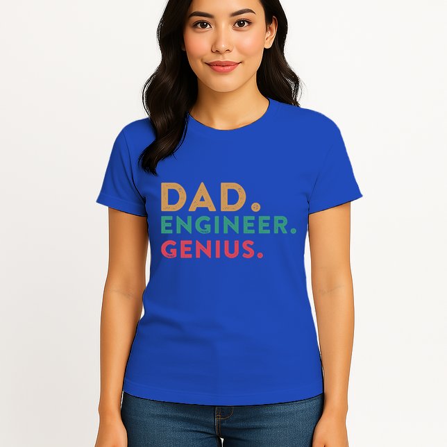 Engineering Dad Engineer Dads Dad Engineer Genius Gift Womens T-Shirt