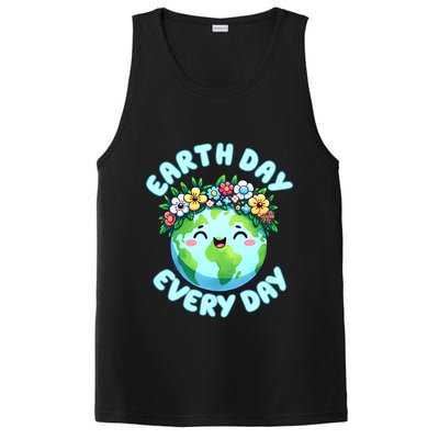 Earth Day Everyday Cute Earth Wearing Flowers Crown (1) PosiCharge Competitor Tank