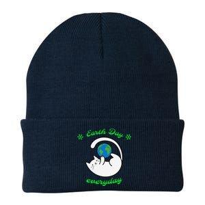 Earth Day Everyday Save The Earth Funny Cat Every Day Knit Cap Winter Beanie