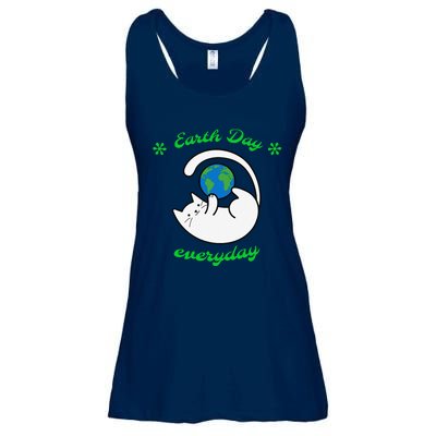 Earth Day Everyday Save The Earth Funny Cat Every Day Ladies Essential Flowy Tank