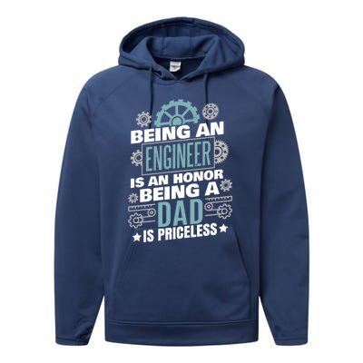 Engineering Dad Engineer Cool Gift Performance Fleece Hoodie