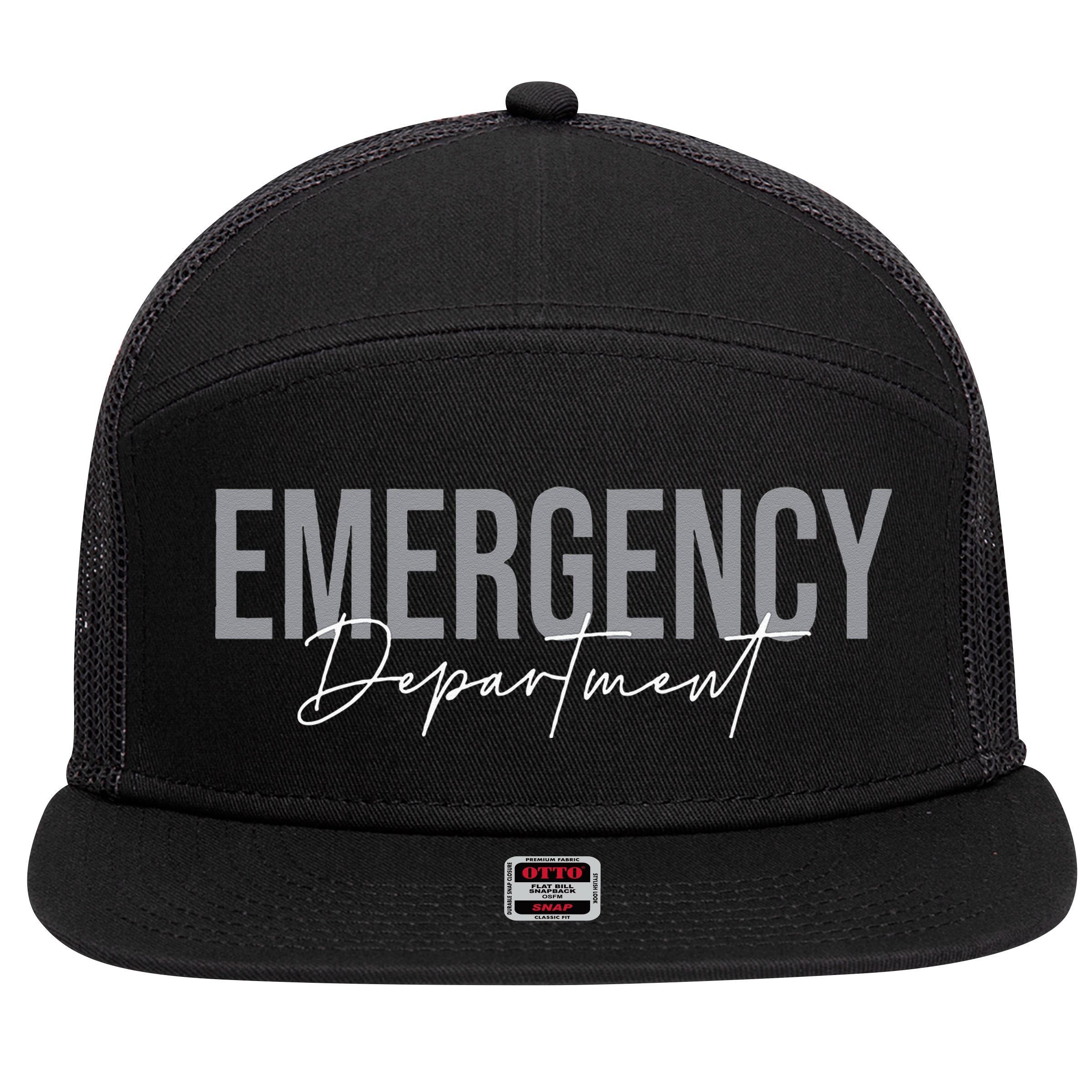 Emergency Department Emergency Room Healthcare Nursing 7 Panel Mesh Trucker Snapback Hat