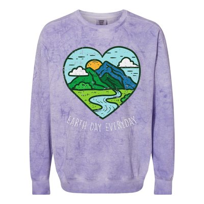 Earth Day Everyday April 22nd Environ Talist Gift Colorblast Crewneck Sweatshirt