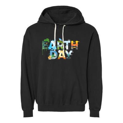 Earth Day Environmental Protection Save Tree & Animals Garment-Dyed Fleece Hoodie