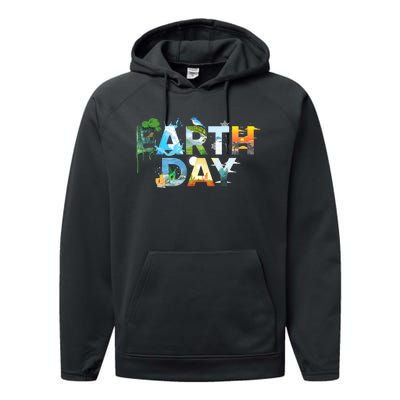 Earth Day Environmental Protection Save Tree & Animals Performance Fleece Hoodie