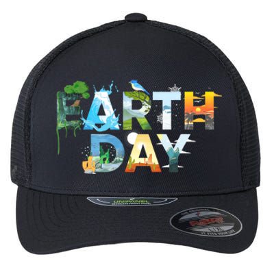 Earth Day Environmental Protection Save Tree & Animals Flexfit Unipanel Trucker Cap