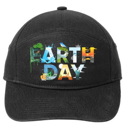 Earth Day Environmental Protection Save Tree & Animals 7-Panel Snapback Hat