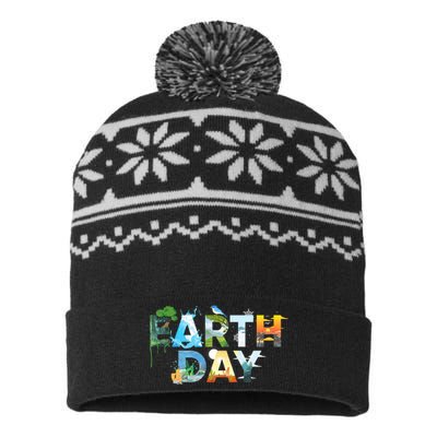 Earth Day Environmental Protection Save Tree & Animals USA-Made Snowflake Beanie