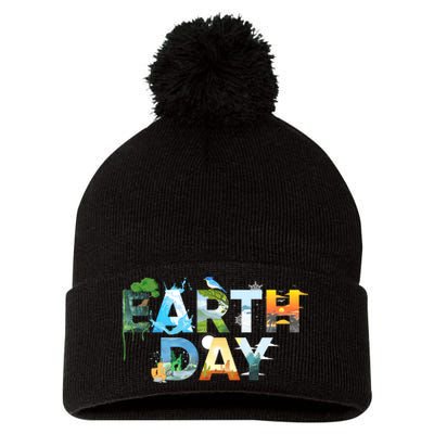 Earth Day Environmental Protection Save Tree & Animals Pom Pom 12in Knit Beanie