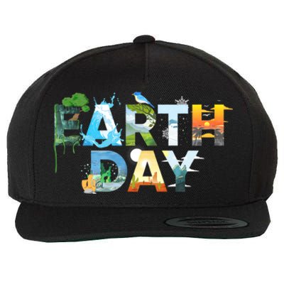 Earth Day Environmental Protection Save Tree & Animals Wool Snapback Cap