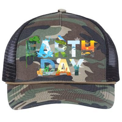 Earth Day Environmental Protection Save Tree & Animals Retro Rope Trucker Hat Cap