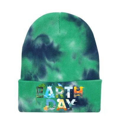 Earth Day Environmental Protection Save Tree & Animals Tie Dye 12in Knit Beanie