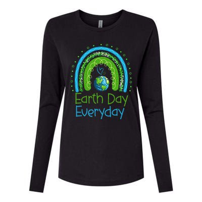 Earth Day Everyday Rainbow Design Earth Day Womens Cotton Relaxed Long Sleeve T-Shirt