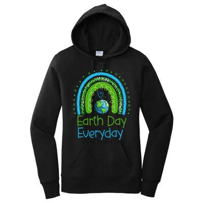 Earth Day Everyday Rainbow Design Earth Day Women's Pullover Hoodie