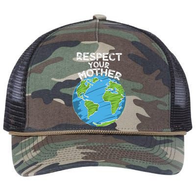 Earth Day Everyday Respect Your Mother Retro Rope Trucker Hat Cap