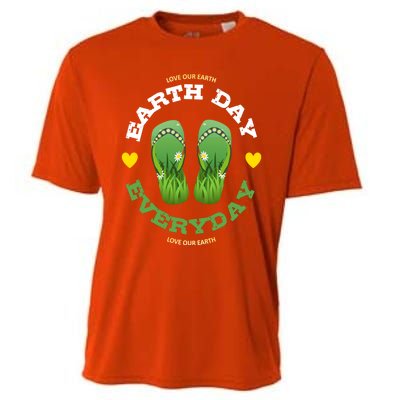 Earth Day Everyday Love Our Earth Green Flip Flop Gift Cooling Performance Crew T-Shirt