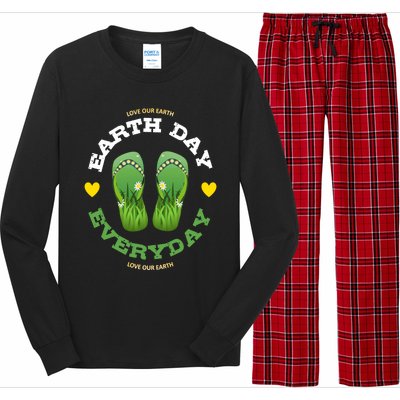 Earth Day Everyday Love Our Earth Green Flip Flop Gift Long Sleeve Pajama Set