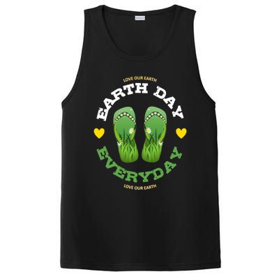 Earth Day Everyday Love Our Earth Green Flip Flop Gift PosiCharge Competitor Tank