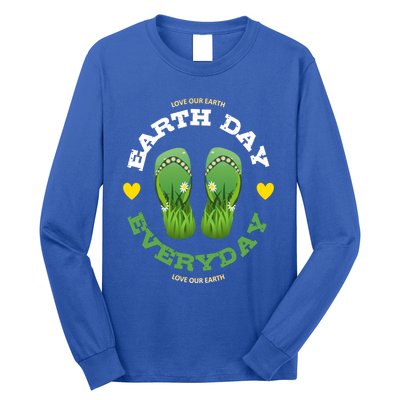 Earth Day Everyday Love Our Earth Green Flip Flop Gift Long Sleeve Shirt