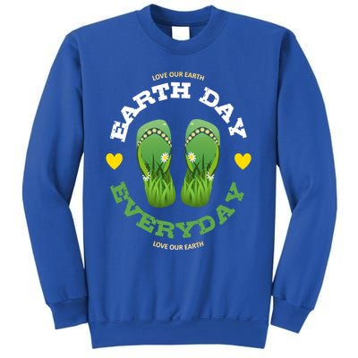 Earth Day Everyday Love Our Earth Green Flip Flop Gift Sweatshirt