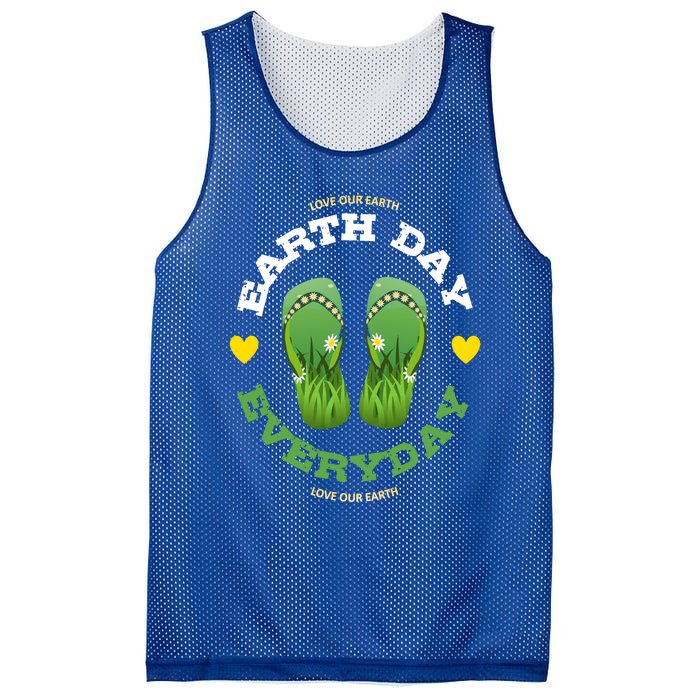 Earth Day Everyday Love Our Earth Green Flip Flop Gift Mesh Reversible Basketball Jersey Tank