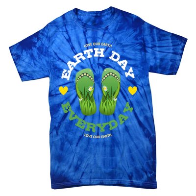 Earth Day Everyday Love Our Earth Green Flip Flop Gift Tie-Dye T-Shirt