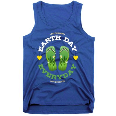 Earth Day Everyday Love Our Earth Green Flip Flop Gift Tank Top