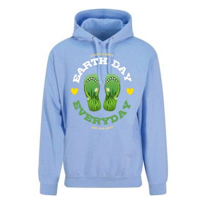 Earth Day Everyday Love Our Earth Green Flip Flop Gift Unisex Surf Hoodie