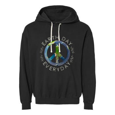 Earth Day Everyday World Global Peace On Earth Sign Garment-Dyed Fleece Hoodie