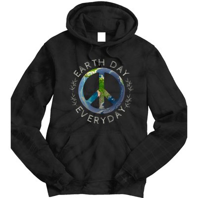 Earth Day Everyday World Global Peace On Earth Sign Tie Dye Hoodie