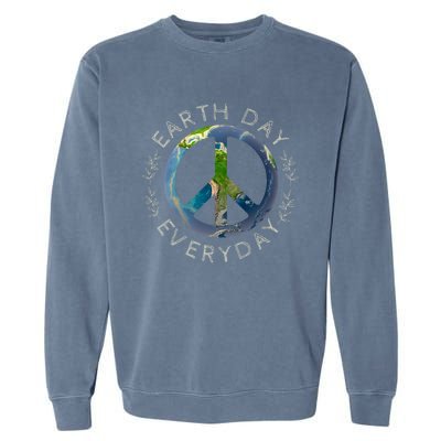 Earth Day Everyday World Global Peace On Earth Sign Garment-Dyed Sweatshirt