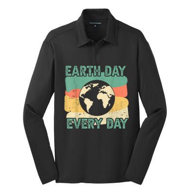 Earth Day Every Day Silk Touch Performance Long Sleeve Polo