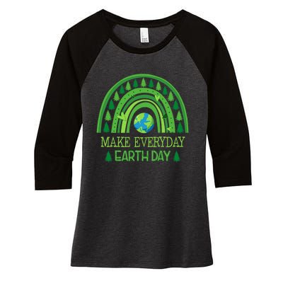 Earth Day Everyday Rainbow 2024 Women's Tri-Blend 3/4-Sleeve Raglan Shirt