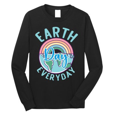 Earth Day Everyday Rainbow Heart Teacher Long Sleeve Shirt