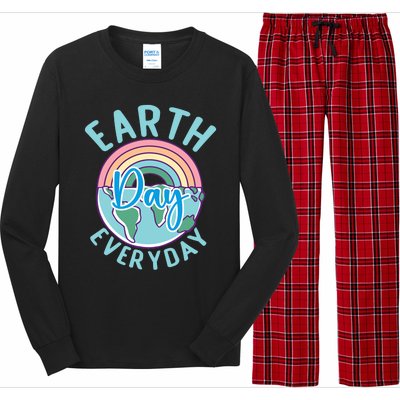 Earth Day Everyday Rainbow Heart Teacher Long Sleeve Pajama Set