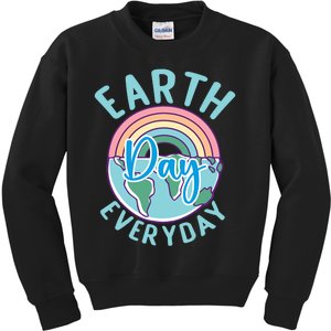 Earth Day Everyday Rainbow Heart Teacher Kids Sweatshirt