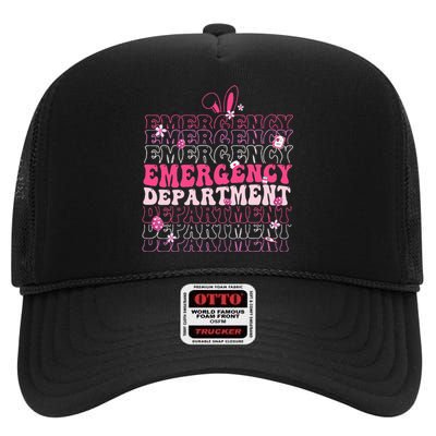 Emergency Department Er Nurse Bunny High Crown Mesh Back Trucker Hat