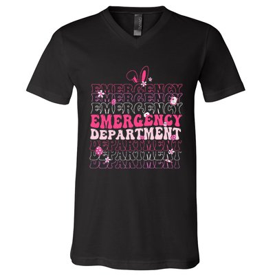 Emergency Department Er Nurse Bunny V-Neck T-Shirt