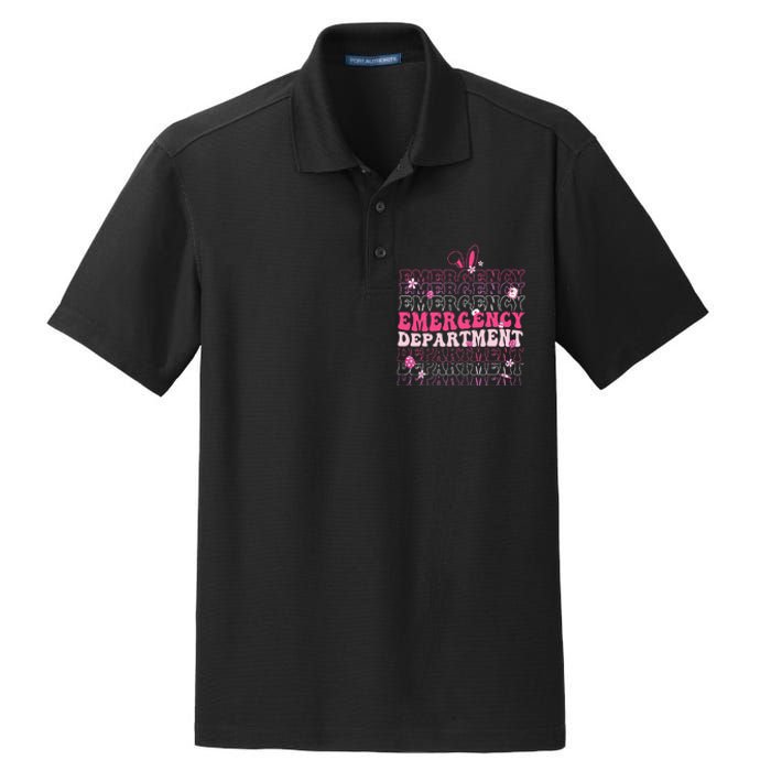 Emergency Department Er Nurse Bunny Dry Zone Grid Polo