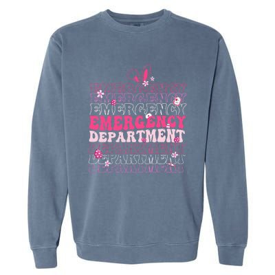 Emergency Department Er Nurse Bunny Garment-Dyed Sweatshirt