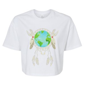 Earth Dreamcatcher Earth Day Bella+Canvas Jersey Crop Tee