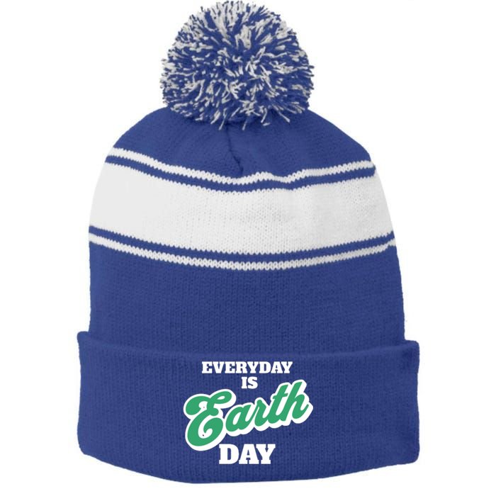 Earth Day Everyday Day Is Earth Day Climate Change Planet Meaningful Gift Stripe Pom Pom Beanie