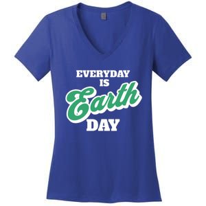 Earth Day Everyday Day Is Earth Day Climate Change Planet Meaningful Gift Women's V-Neck T-Shirt