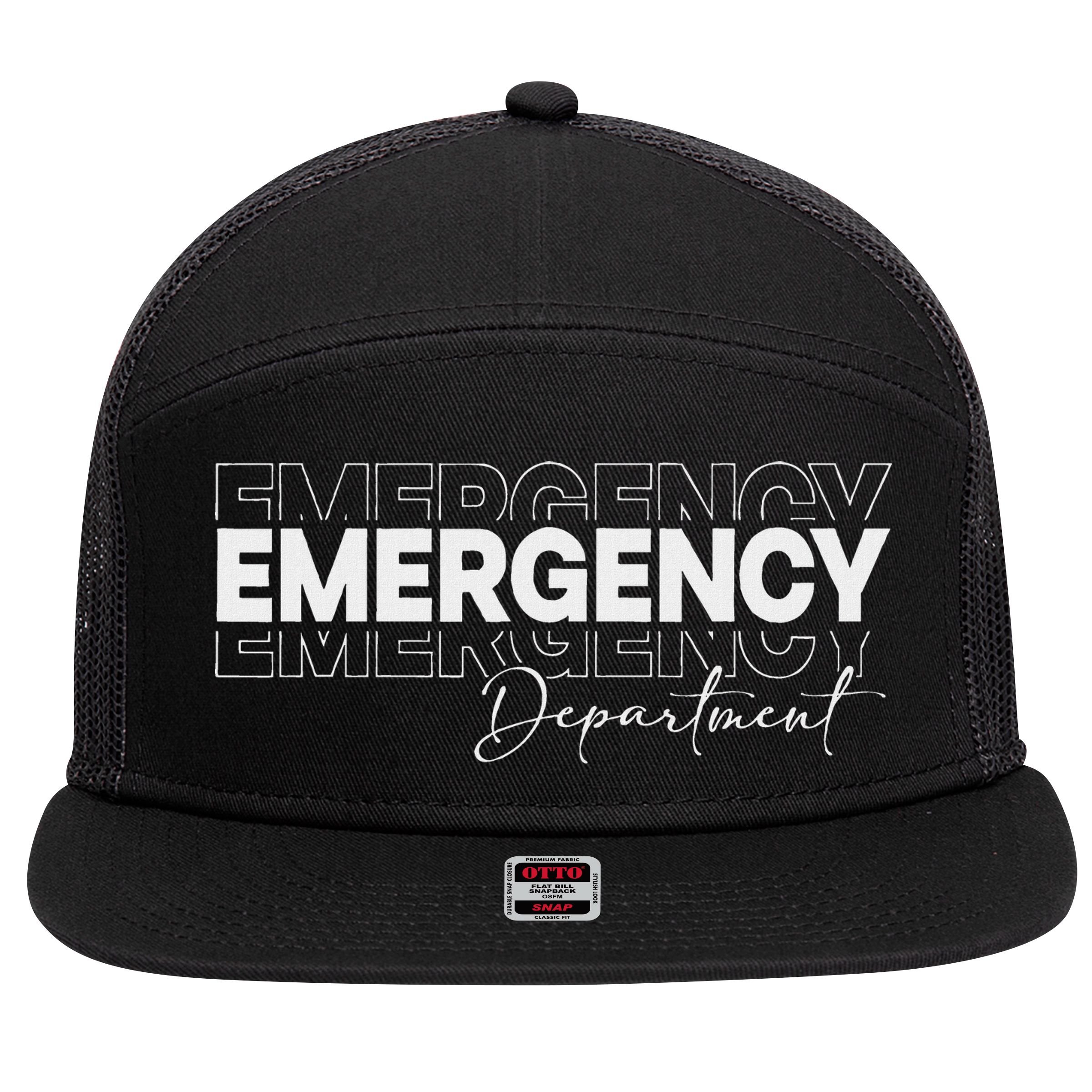Emergency Department Emergency Room Healthcare Nursing 7 Panel Mesh Trucker Snapback Hat