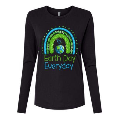 Earth Day Everyday Rainbow Design Earth Day Womens Cotton Relaxed Long Sleeve T-Shirt