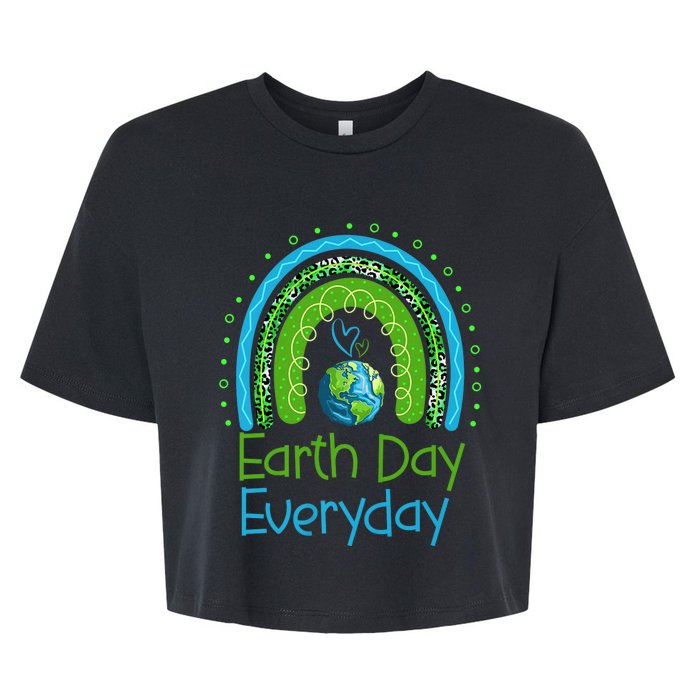 Earth Day Everyday Rainbow Design Earth Day Bella+Canvas Jersey Crop Tee