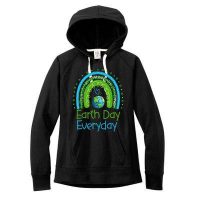 Earth Day Everyday Rainbow Design Earth Day Women's Fleece Hoodie